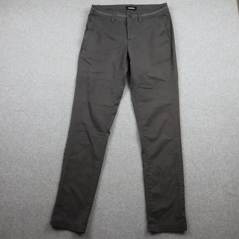 Express Chino Pants Mens 28 Skinny 365 Comfort Stretch+ Brown Trousers Casual